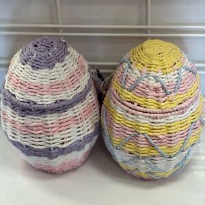 Pastel Woven Egg Decor Set 2